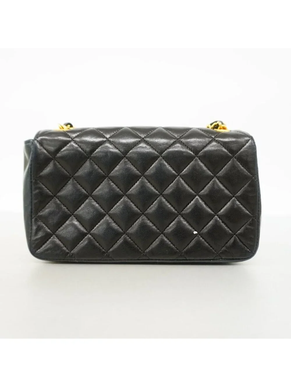 Chanel Shoulder Bag Quilted Lambskin Black Gold